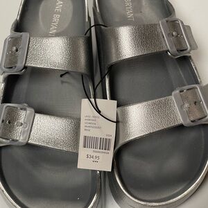 Lane Bryant Silver Sandals, Size 8W NWT
